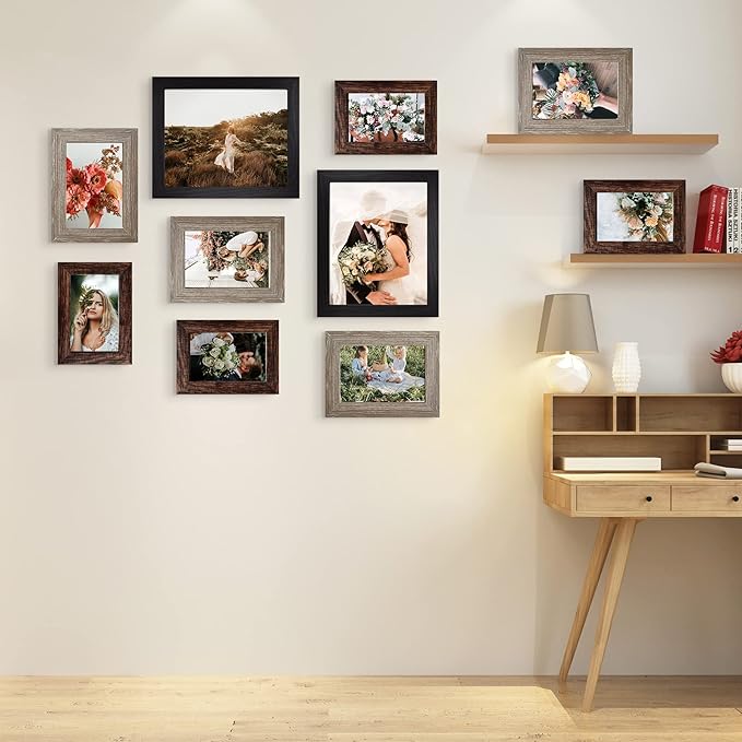 LUCKYLIFE Picture Frames Collage Wall Decor 10-Pack, Gallery Wall Frame Set - Image 2