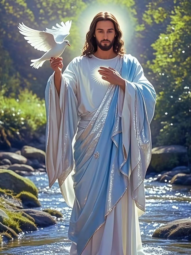 CHWGLFGG Jesus White Dove Diamond Painting Kit by CHWGLFGG