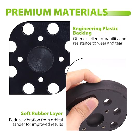 5-Inch Sander Replacement Pad, Hook and Loop Sanding Pad Compatible with Ryobi RS290, RS241, RS280, RS281VS, P411 Random Orbit Sander, 2-Pack