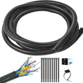1/4 Inch Wire Loom Split Tubing - 15 ft Cord Protector Electric Wires Covers, Automotive Wire Flexible Conduit, Plastic Wire Cover with Cable Zip Tie (1/4"-15ft)