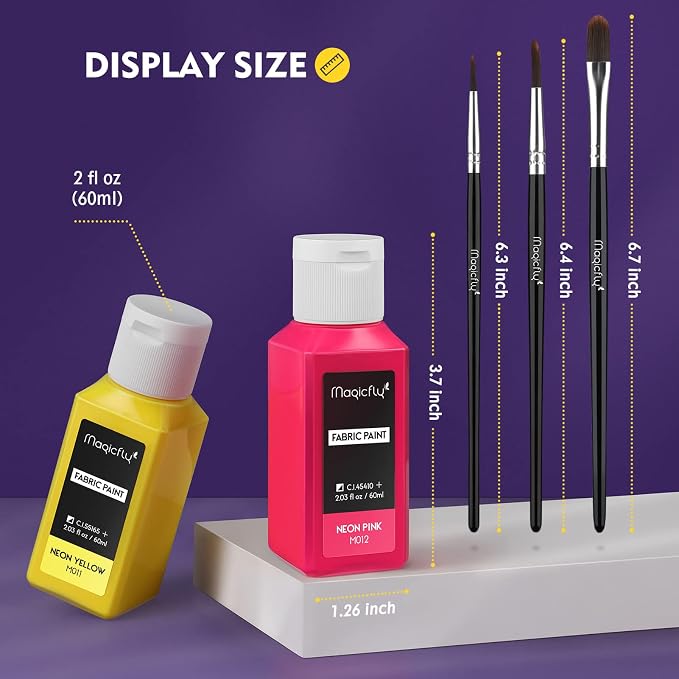 Magicfly Permanent Soft Fabric Paint Set, No Heating Needed & Washable Fabric - Image 6