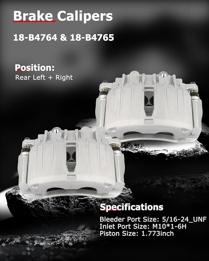 cciyu Front & Rear Disc Brake Calipers Assembly w/Bracket For Cadillac 2002-2006,For Chevy 2000-2006,For GMC 2000-2006 18-B4729 18-B4728 18-B4764 18-B4765