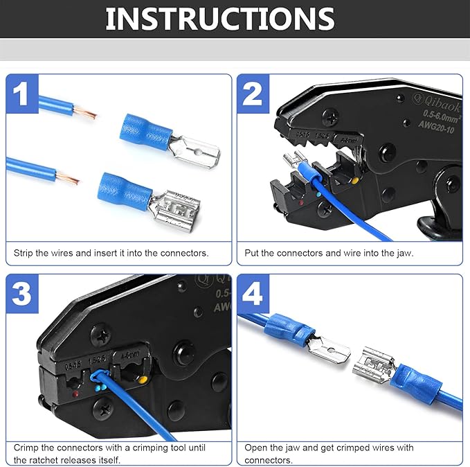 Qibaok Wire Terminals Crimping Tool Kit with 800 PCS Wire Connectors