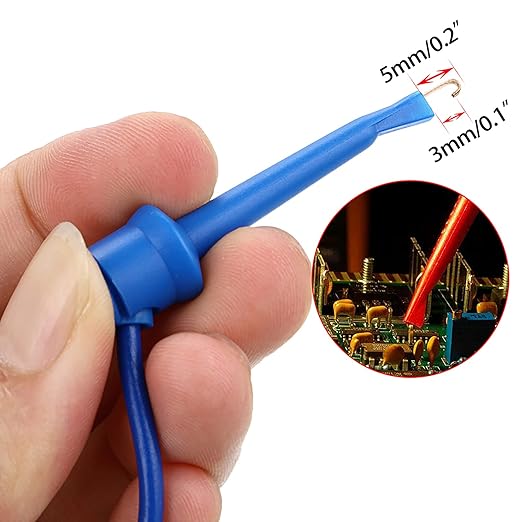 Sumnacon 10Pcs Test Hook to Male Jumper Wires - 26 AWG Binding Post to Solderless Breadboard Jumper Leads, Soft Silicone Flexible Test Leads for Electrical Testing