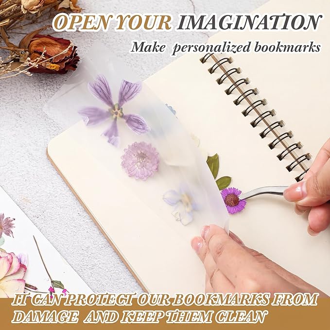 Fuyoooo 176 Pcs Pressed Flowers Bookmark Making Kit, DIY Bookmark Laminating - Image 6