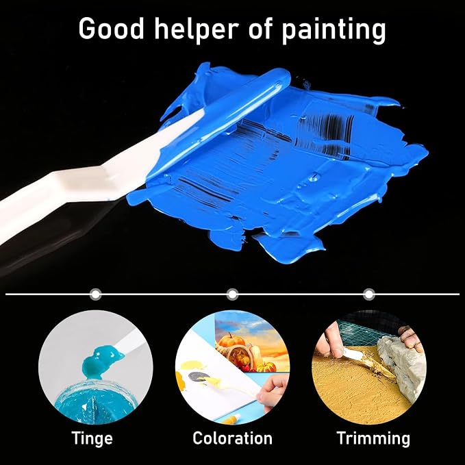 30Pcs Plastic Spatula Palette Knives, Palette Knife Set Thin and Flexible Art - Image 4