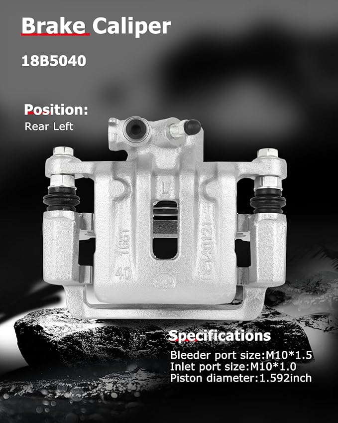 cciyu Rear Left Brake Caliper Assembly w/Bracket 18B5040 For Chevy For Captiva Sport/For Equinox,For GMC For Terrain,For Pontiac For Torrent,For Saturn For Vue