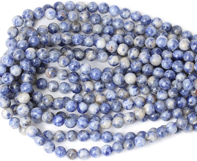 45PCS 8mm Natural Blue White Sodalite Gemstone Round Loose Beads - Image 3