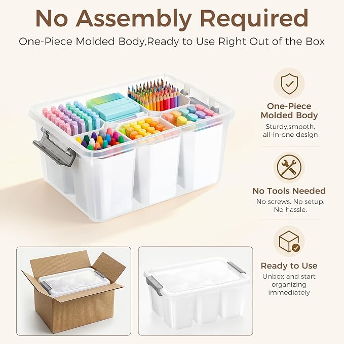 Citylife 17 QT Plastic Storage Bins Clear Storage Box - Image 4