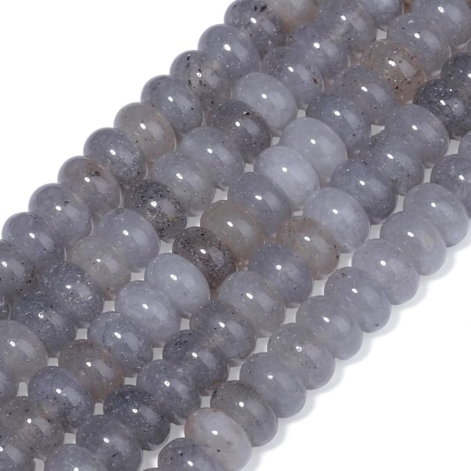 Songxi 5x8mm Natural Gray Labradorite Stone Rondelle Beads, Gemstone - Image 3