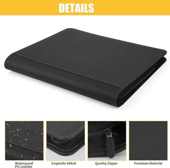 16 Pocket Ringless Side Loading Trading Card Binder, 1024 Cards PU Fixed Page - Image 6
