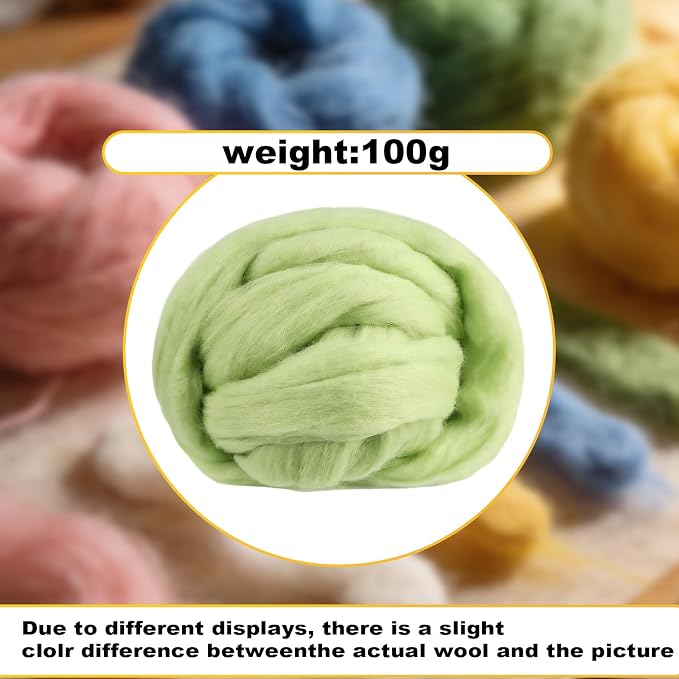Wool Roving-3.5oz Needle Felting Wool, Soft Multi-Color Wool Fiber, Perfect - Image 2