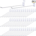 Moxweyeni 100 Pack Slatwall Hooks Slatwall Accessories Slat Wall Hanging Pegboard Hangers Slat Board Display Hooks for Retail Garage Organization Gridwall, White(9.8 Inch)