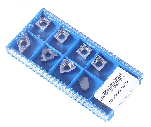 Accusize Industrial Tools 2 Pc of Each Kind of Carbide Inserts for 3988-0034, for Cutting Aluminum, 10 Pc, 3988-0034INSERTS