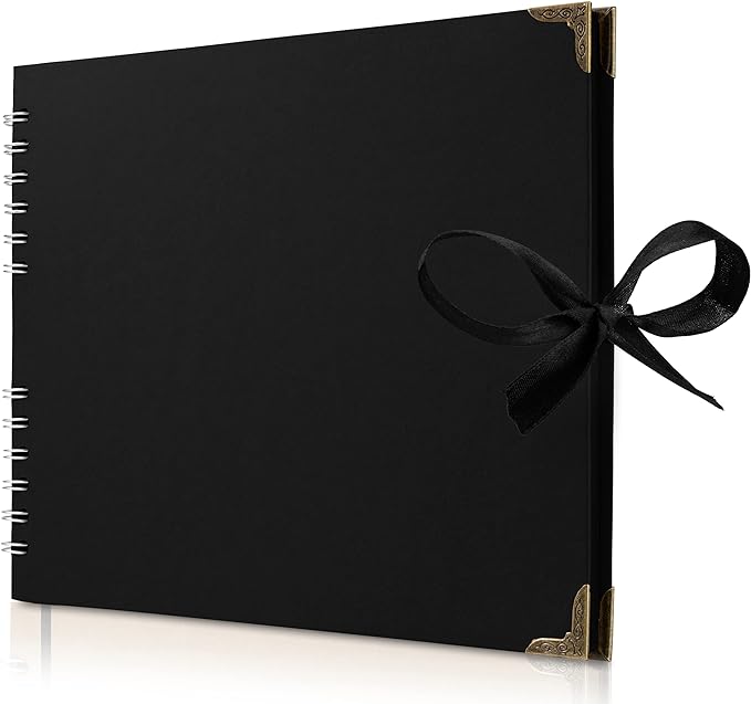 Bstorify Large Scrapbook Photo Albums 50 Pages Black Thick Kraft Paper by Bstorify