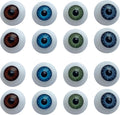 8 Pairs of 4 Colors 22mm Half Round Realistic Acrylic Eyes by Jashem