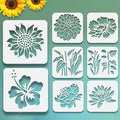 8 Pcs Large Flower Stencils for Painting, 11.81 X 11.81 Inch Flower Stencils by FRAGRANTGARDEN