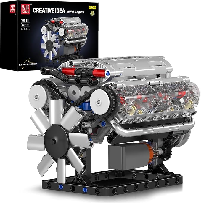 Mould King V8 Engine Building Blocks Sets, MOC Scale Model Kit by MouldKing