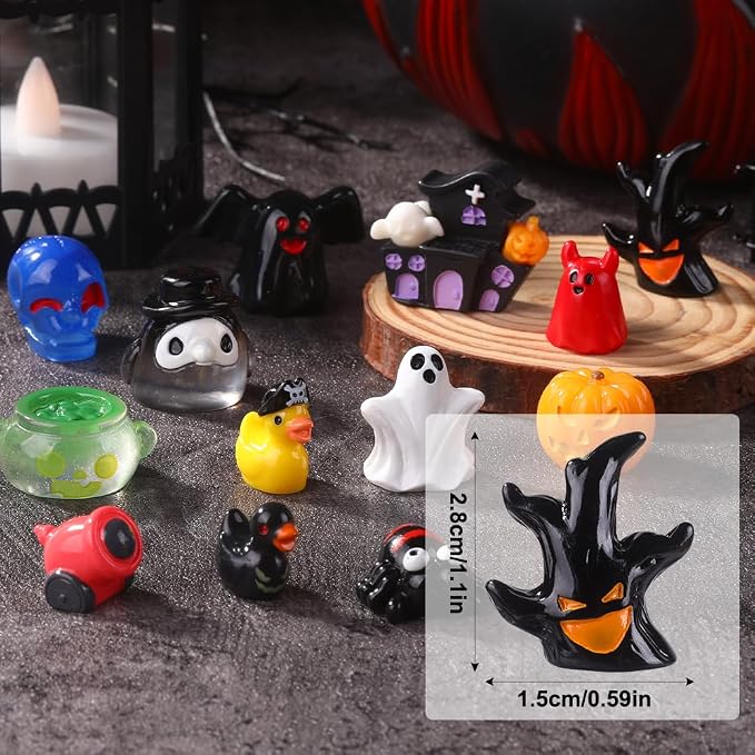 DIYDEC 50pcs Halloween Mini Resin Figures 50 Styles Tiny Resin Figures - Image 3