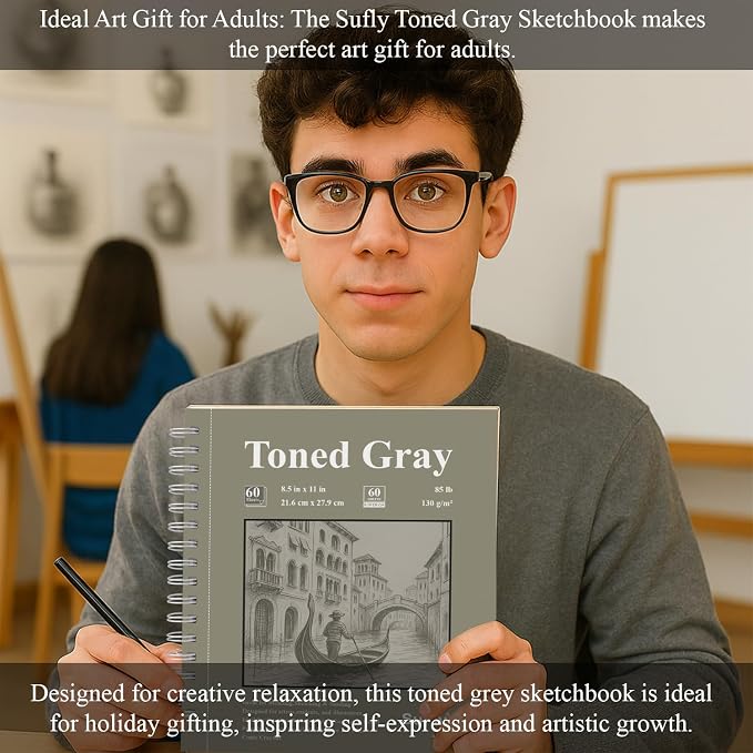 SuFly Toned Gray Sketchbook 8.5" x 11" - Image 8