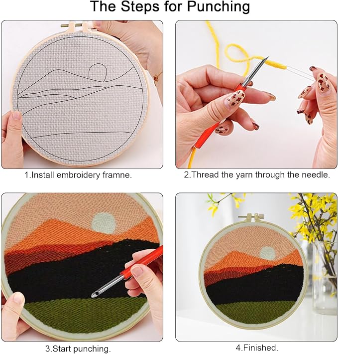 PYHIRRY Punch Needle Kits Adults Beginner Sunset - Image 5