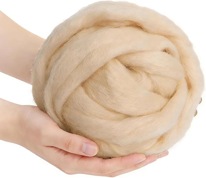 Wool Roving - 3.5oz Needle Felting Wool Roving by MakeEveryProductCarefully