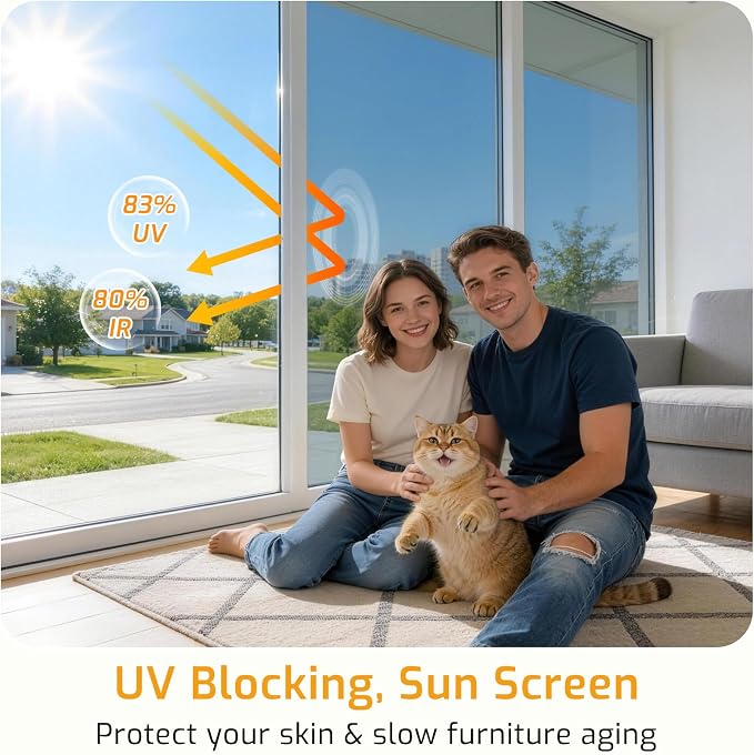 LUTE One Way Window Privacy Film, Window Tint, 17.5" x 118.1" | Sun Blocking UV - Image 2