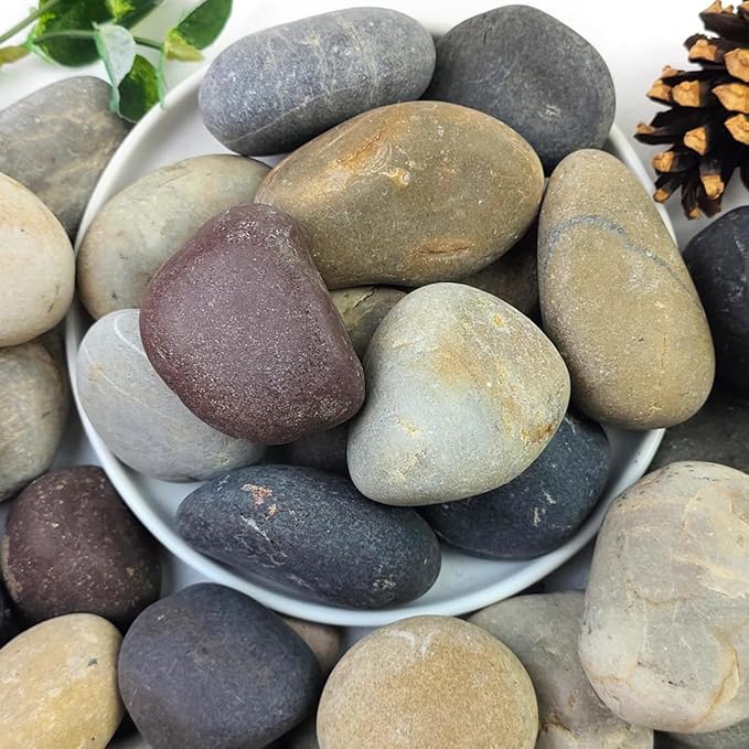 YISZM 20lbs Natural River Rocks, Hand-Picked Smooth Stones by YISZM-ForYourNaturalLife