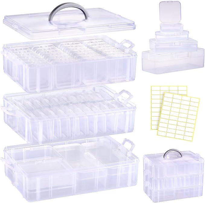 Funtopia Bead Organizers and Storage, Mini Clear Organizers by Funtopia