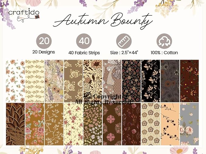 Craftido-20 Options-100% Cotton Jelly Roll Fabric Precut Strips - Image 4