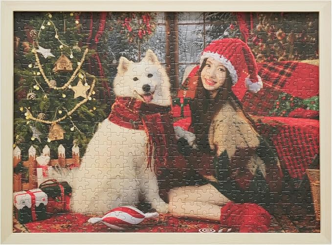 Photo Puzzles for Gift, Pets, Festivals, Weddings, Family Gatherings, Adult Customized Puzzles Jigsaw (Vertical or Horizontal) (None) (500.PC with Frame (Vertical/Horizontal))