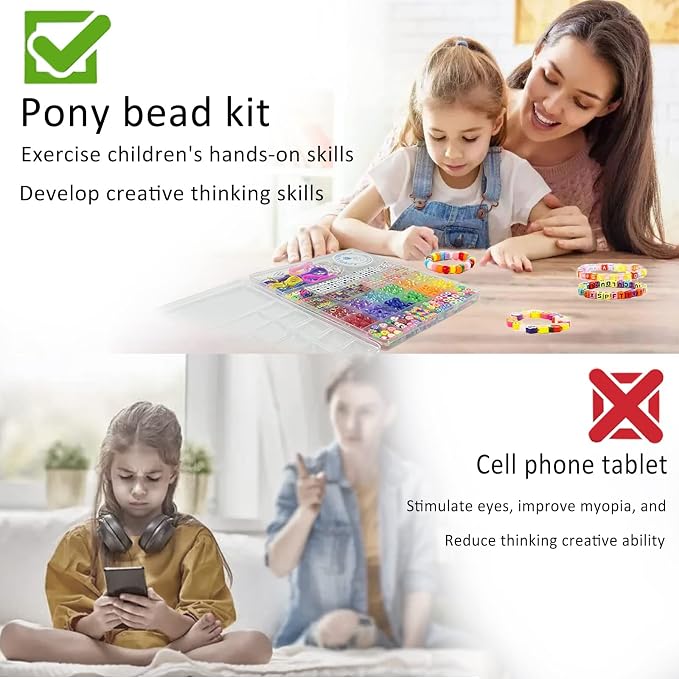 LIS HEGENSA 1000 Pcs DIY Childrens Crafts Beads Friendship Bracelet Kit - Image 4