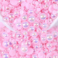 2000PCS AB Color Imitation Half Round Pearls Bead Loose Beads Gems, Mixed Sizes by UYTRDVG