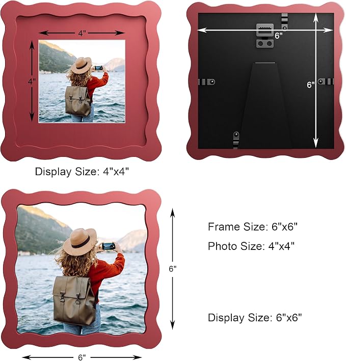 6x6 Wavy Picture Frame With Mat - Image 3