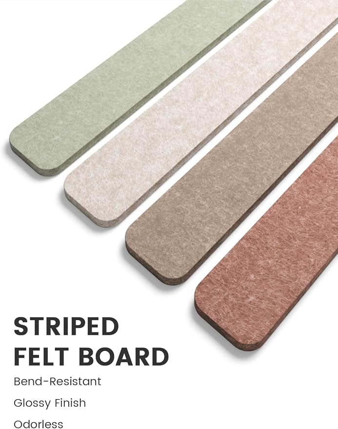 Fluxynara Cork Board Alternative Felt Strip Board 8-Pack 13"x2", Office Pin - Image 3