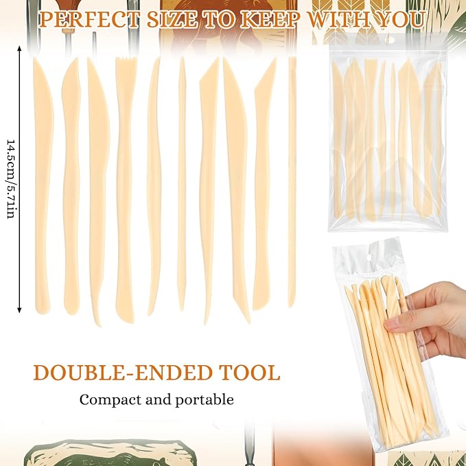 Ferrochef 10 Set 100 Pcs Plastic Clay Sculpting Tools Different Shapes Pottery - Image 2