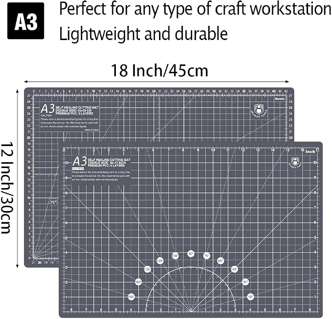 Headley Tools 18"x12" Thickened Self Healing Cutting Mat, A3 Rotary Cutting - Image 2