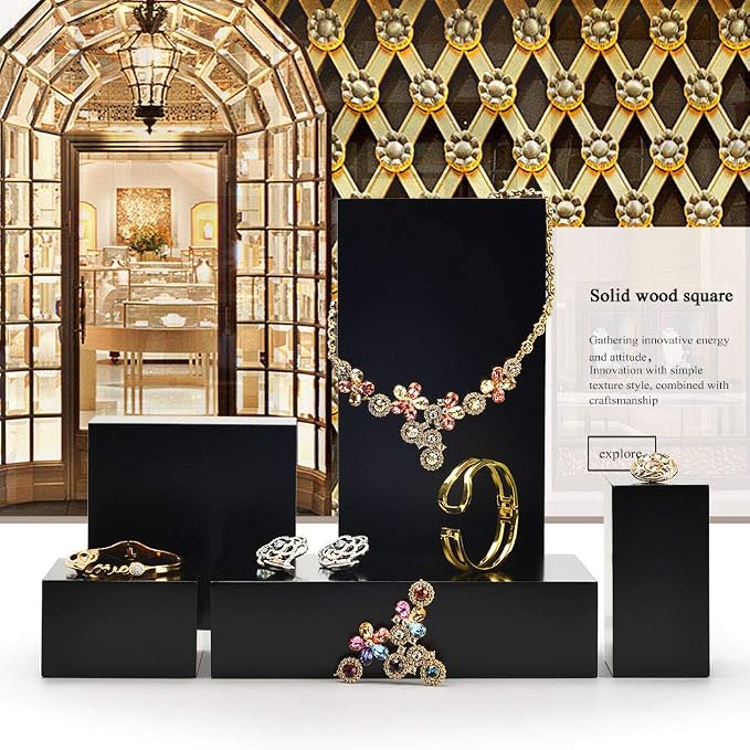 Oirlv Solid Wood Minimalism Style Jewelry Display Stand Showcase Jewelry - Image 5