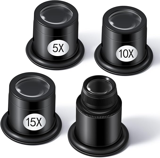 LXIANGN 5 Pcs Jewelers Loupe 5X/10X/15X/20X Portable Monocular Magnifier by LXIANGN