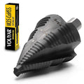 Four Spiral Flute Cobalt Step Drill Bit, 1/4" - 1-3/8" M35 TiAlN Coating Impact Ready Unibit Step Drill Bit, Tri-Flat Shank Shank Step Bit for Metal, Stainless Steel, Aluminum, Plastic