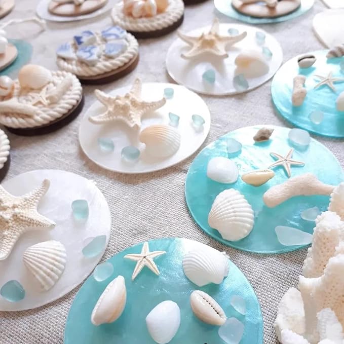 JQAQJU 32PCS Starfish and Scallop Shells - Image 2
