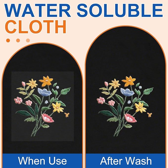 FURWEY 20PCS 8.5"x11" Wash Away Embroidery Stabilizer – Self Adhesive & - Image 7