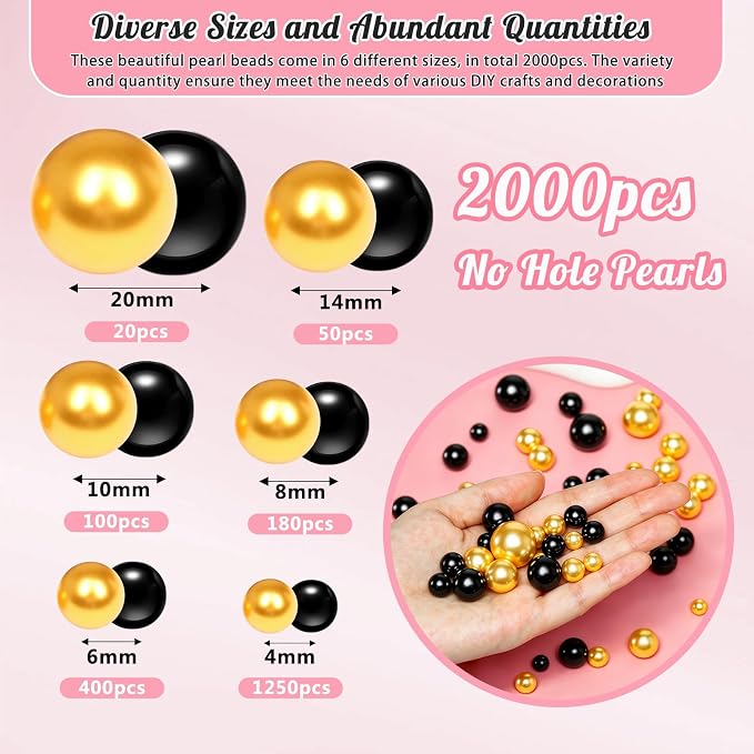 2000PCS Pearls for Crafting, Candles Centerpiece, DIY Crafts, Jewelry Making - Image 2