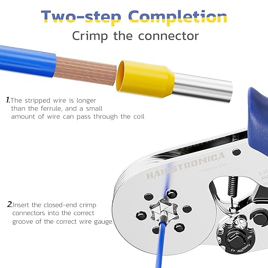 haisstronica Ferrule Crimping Tool Kit Wire Ferrules Crimper with 1200PCS Ferrule AWG 23-10 Wire End Ferrule Terminals