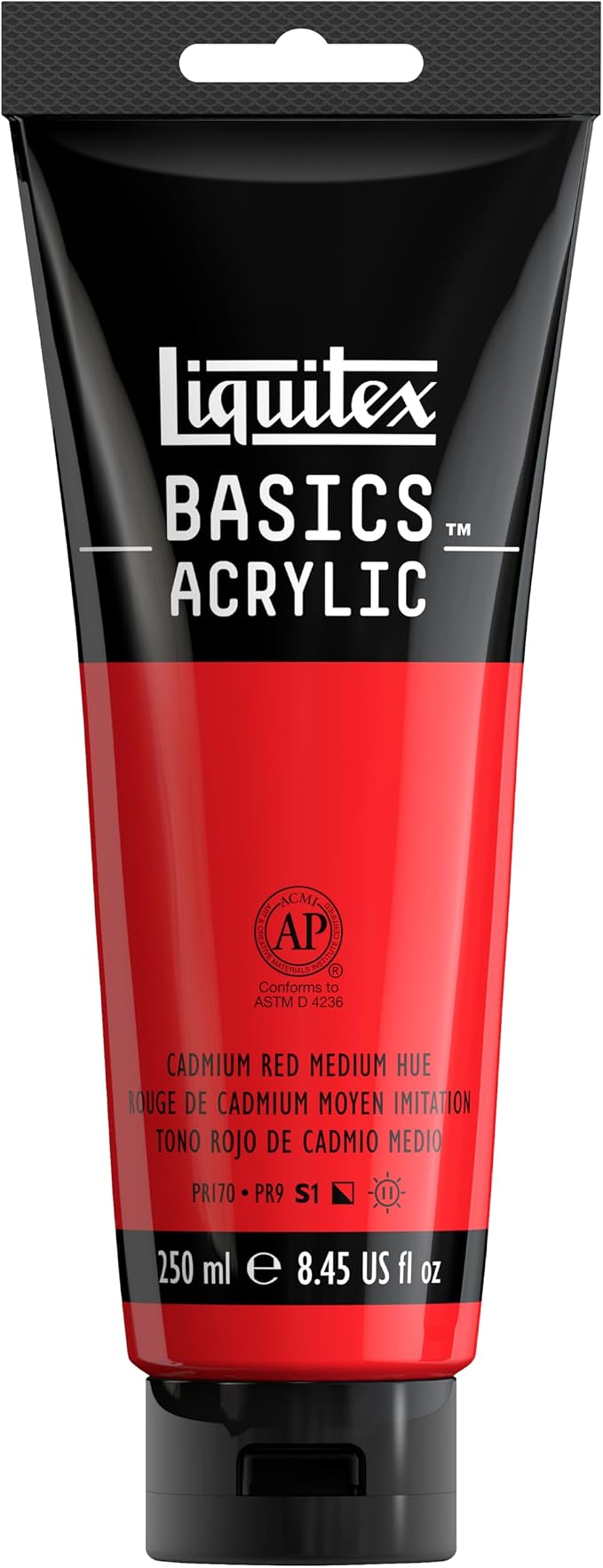 Liquitex BASICS Acrylic Paint, 250ml Tube, Cadmium Red Medium Hue by Liquitex
