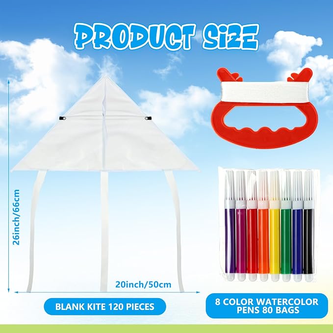 Syhood 120 Pieces DIY Blank Kite - Image 2