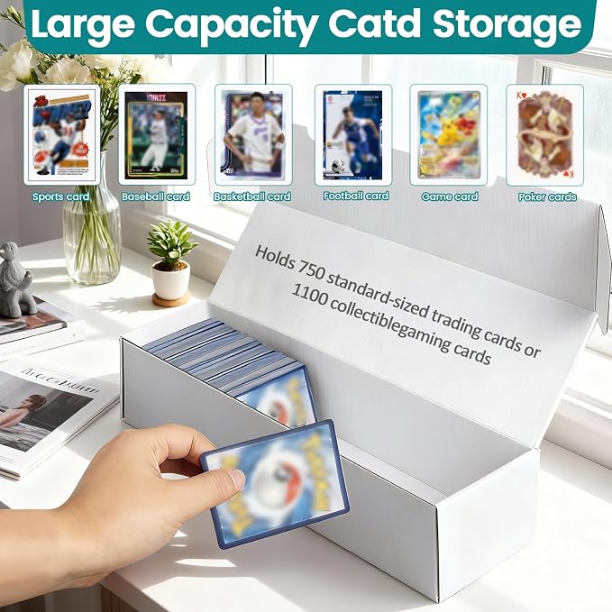 12-Pack 1100 Count Trading Card Storage Box, Sports Trading Card Boxes - Image 6