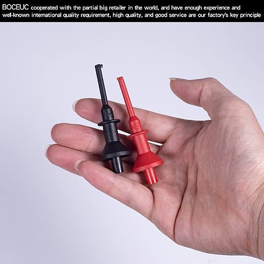 Grabber Micro Test Hook Clip for 4mm Plug Test Probe, Multimeter Mini Grabber Test Clips Conversion Connection for Push-in Pen Tip