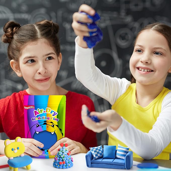 ifergoo Blue Air Dry Clay, DIY Creative Modeling Clay - Image 3
