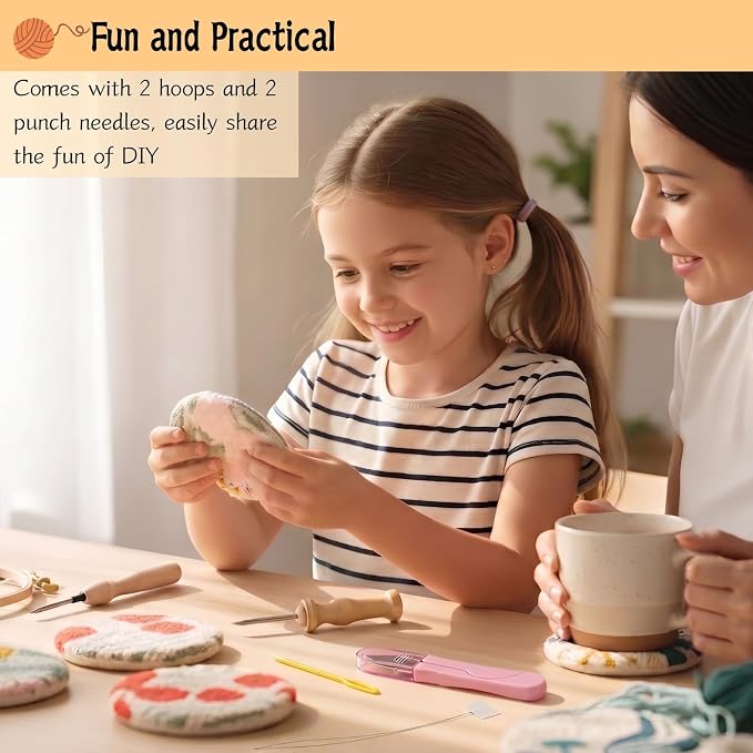 Mooncci Punch Needle Coaster Kit, Great Festival Gift and Decoration Ideas - Image 3